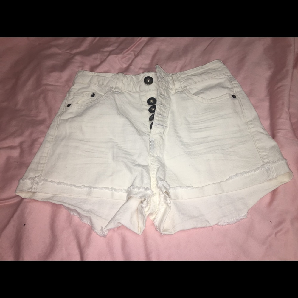 White High Waisted Shorts